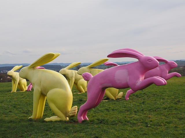 兔子, 成对的兔子, 艺术品