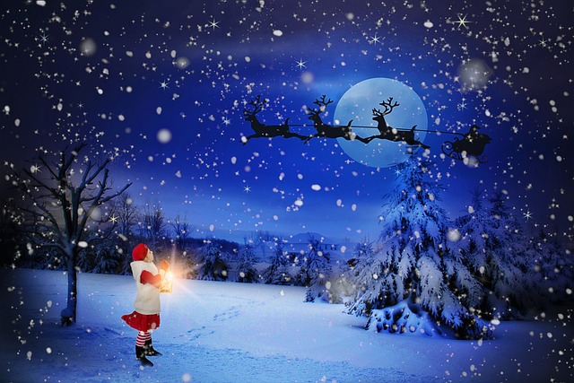 圣诞平安夜, 圣诞老人在月亮, 假期