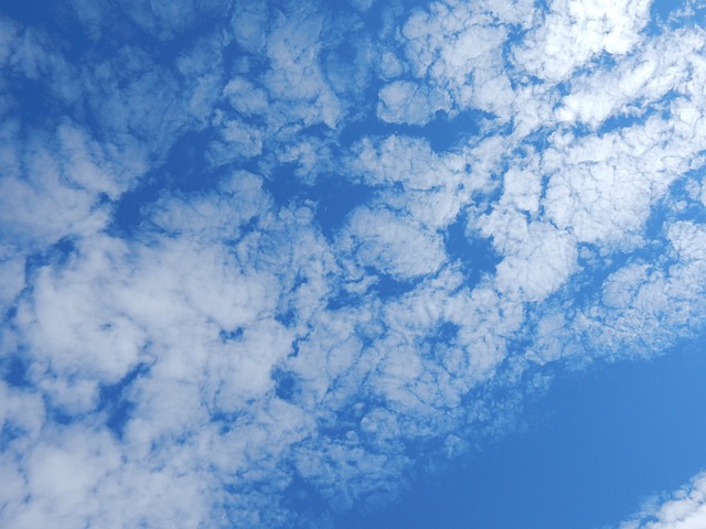 云, 天空, 蓝色的