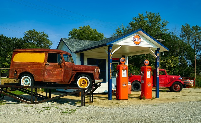 加油站, 优质的, 古董