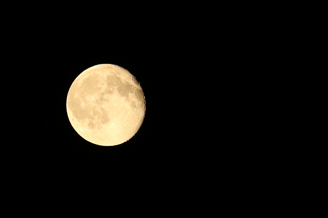 月亮, 在晚上, 天空