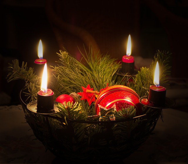 圣诞节, 蜡烛, 冷杉绿色