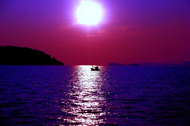 紫色的, 海, 海洋